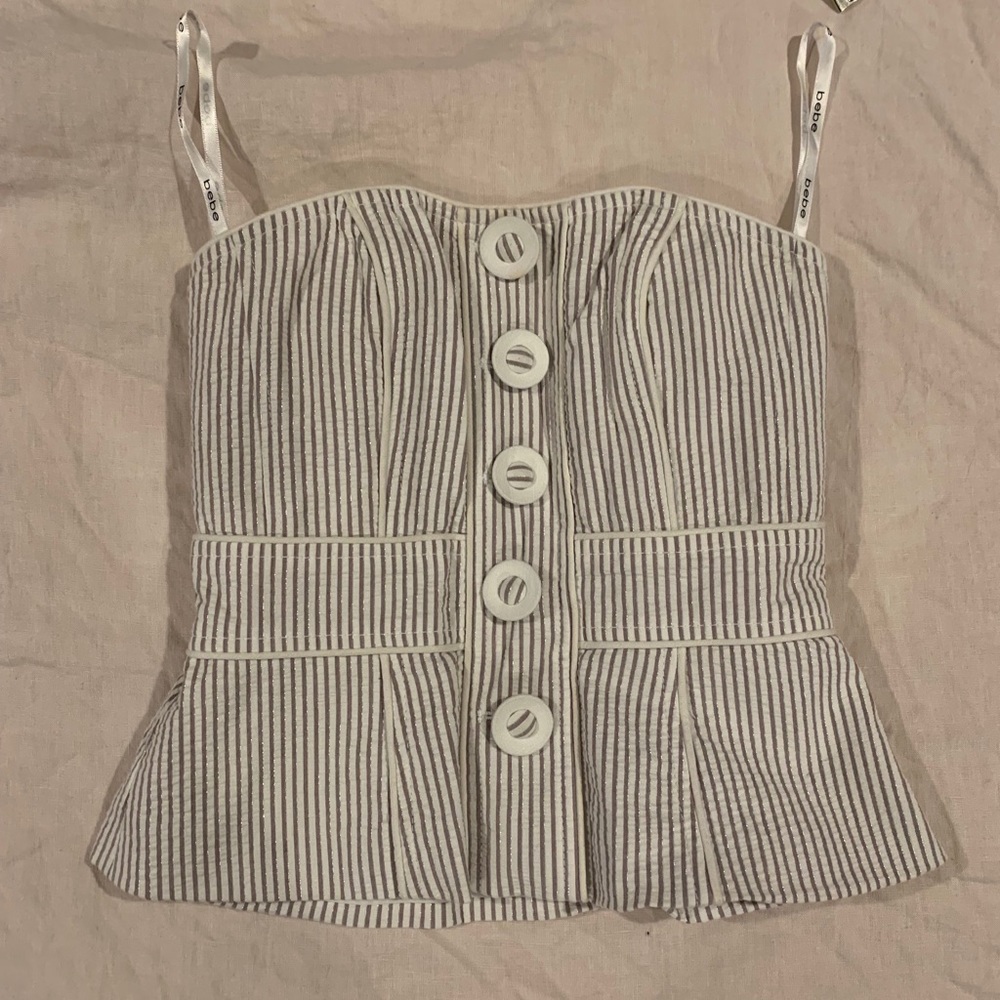 BEBE Bustier Corset Strapless Top 0